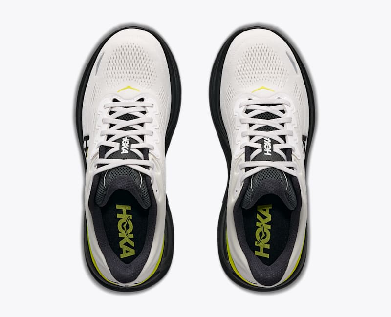 HOKA Men's Bondi 9 Shoes in White/Citrus