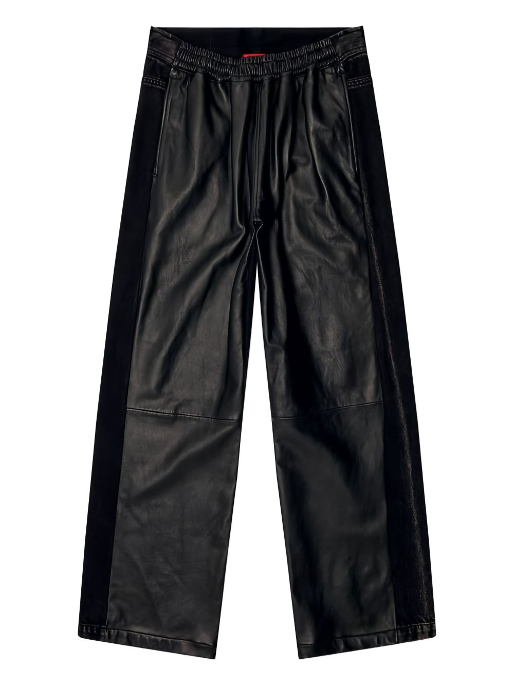 Leather wide-leg trousers - Black