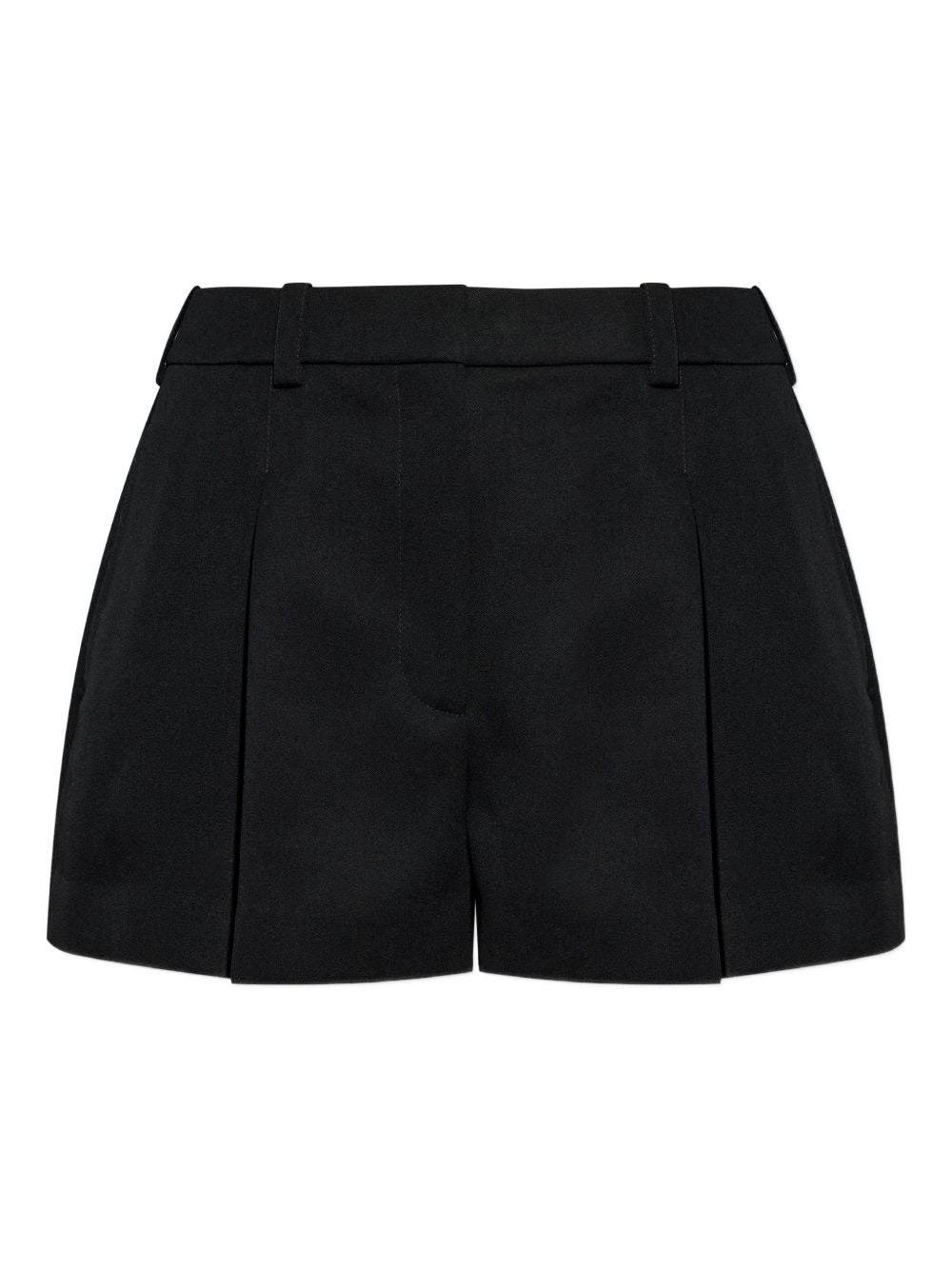 Wool pleated shorts