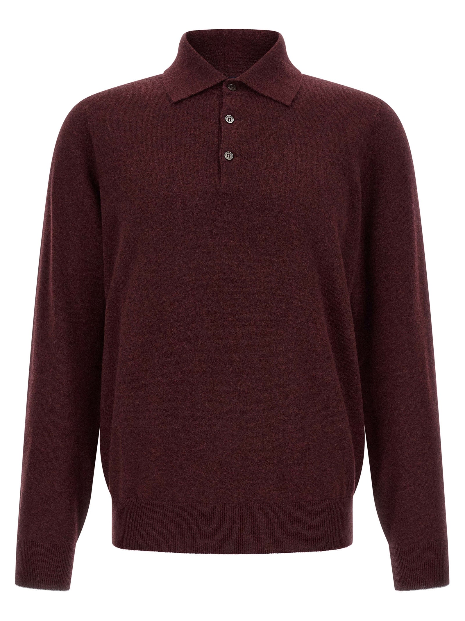 Cashmere Polo Shirt — Bordeaux