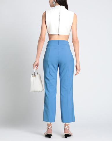 Woman Pants Azure Size 14 Polyester, Viscose, Cotton, Elastane