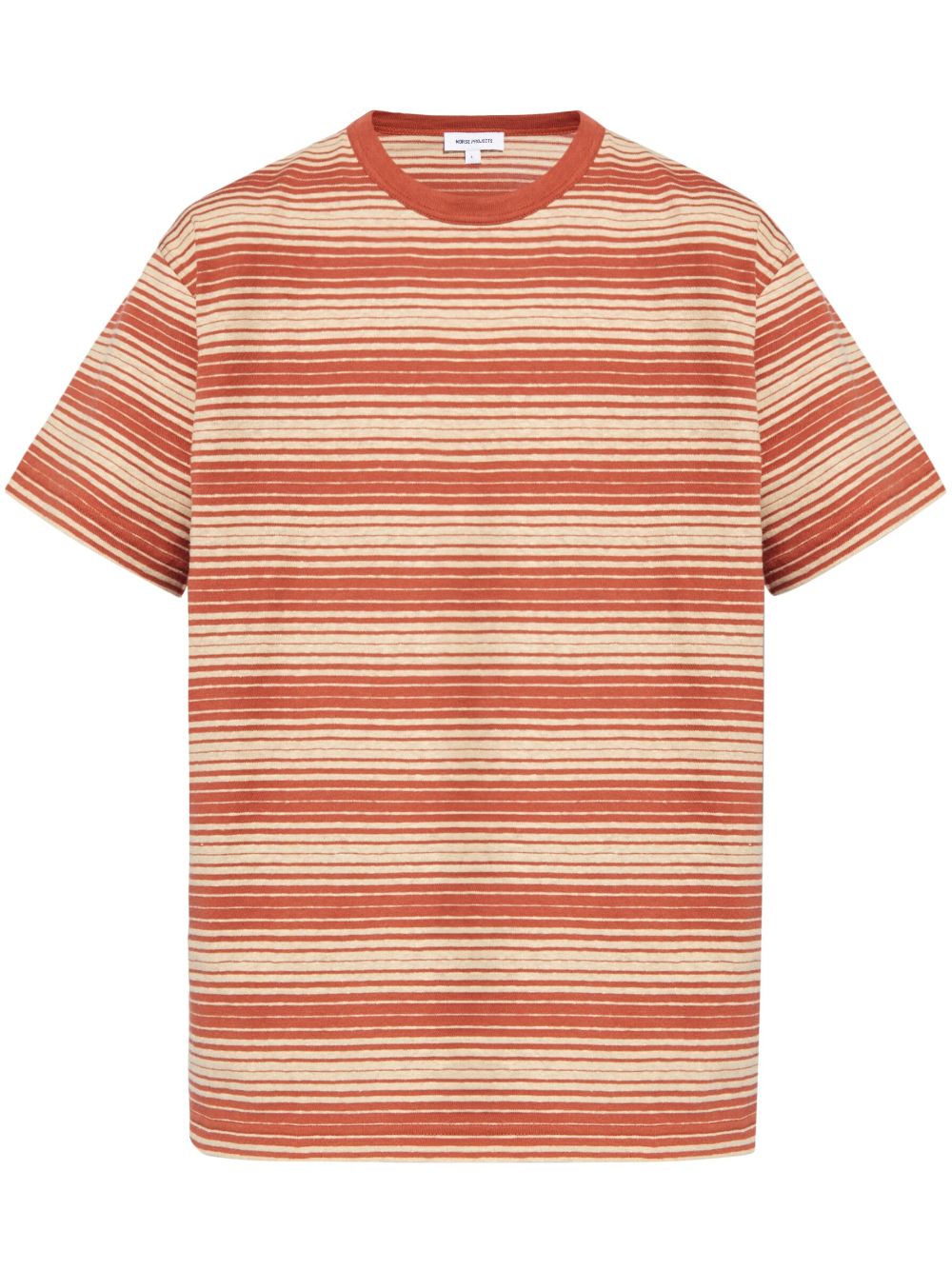 Striped cotton T-shirt - Orange