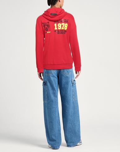 Man Sweatshirt Red Size L Cotton, Polyester