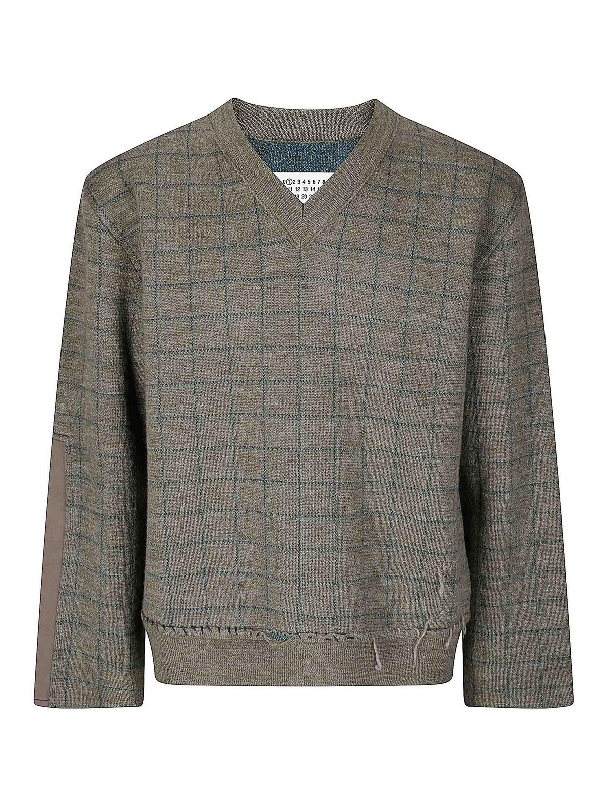 V-Neck Knitted Military Green