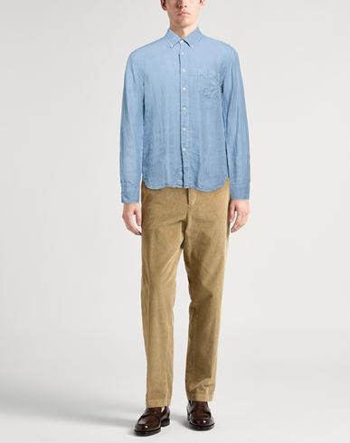 Man Shirt Slate blue Size 3XL Linen