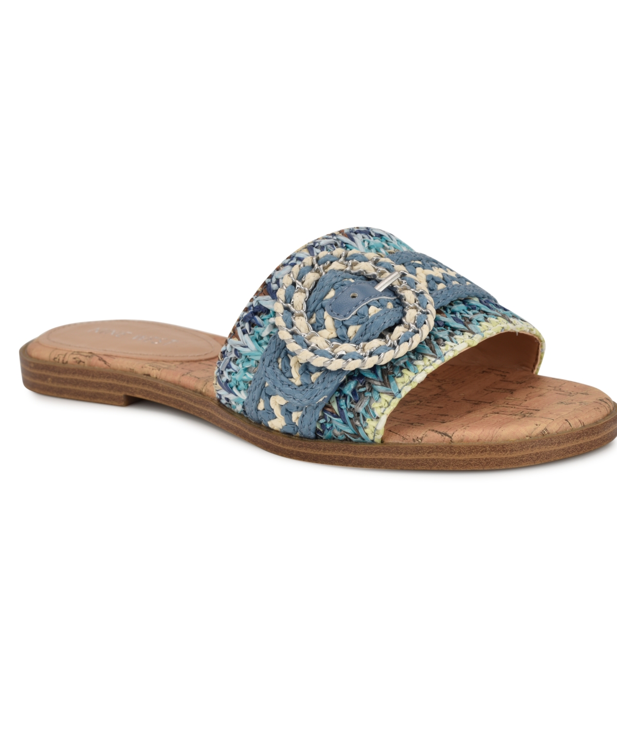 Women's Poland Woven Slip-On Flat Sandals - Blue Multi