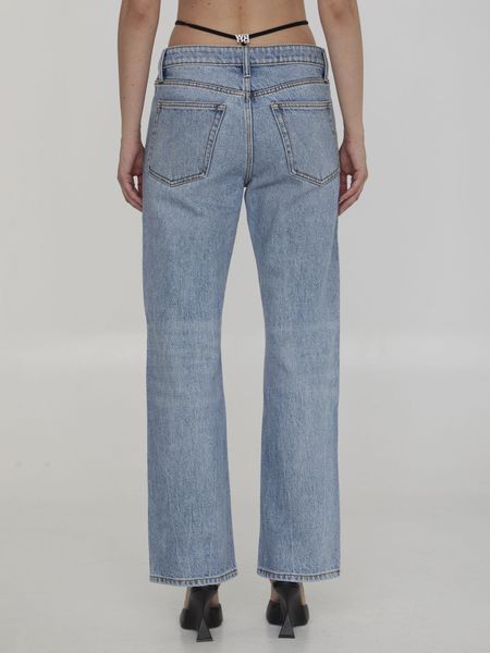Alexander Wang Pre-Styled Logo Thong Mid Rise Jeans