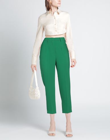 Woman Pants Green Size 2 Polyester, Elastane