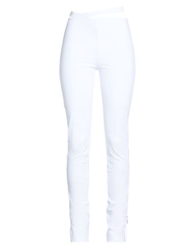 Woman Pants White Size M Nylon, Elastane