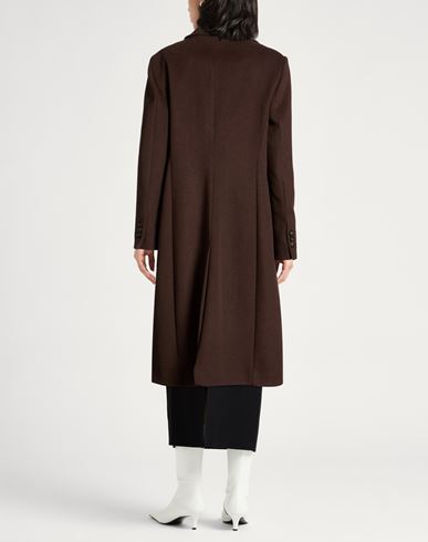 Woman Coat Dark brown Size 12 Polyester, Viscose