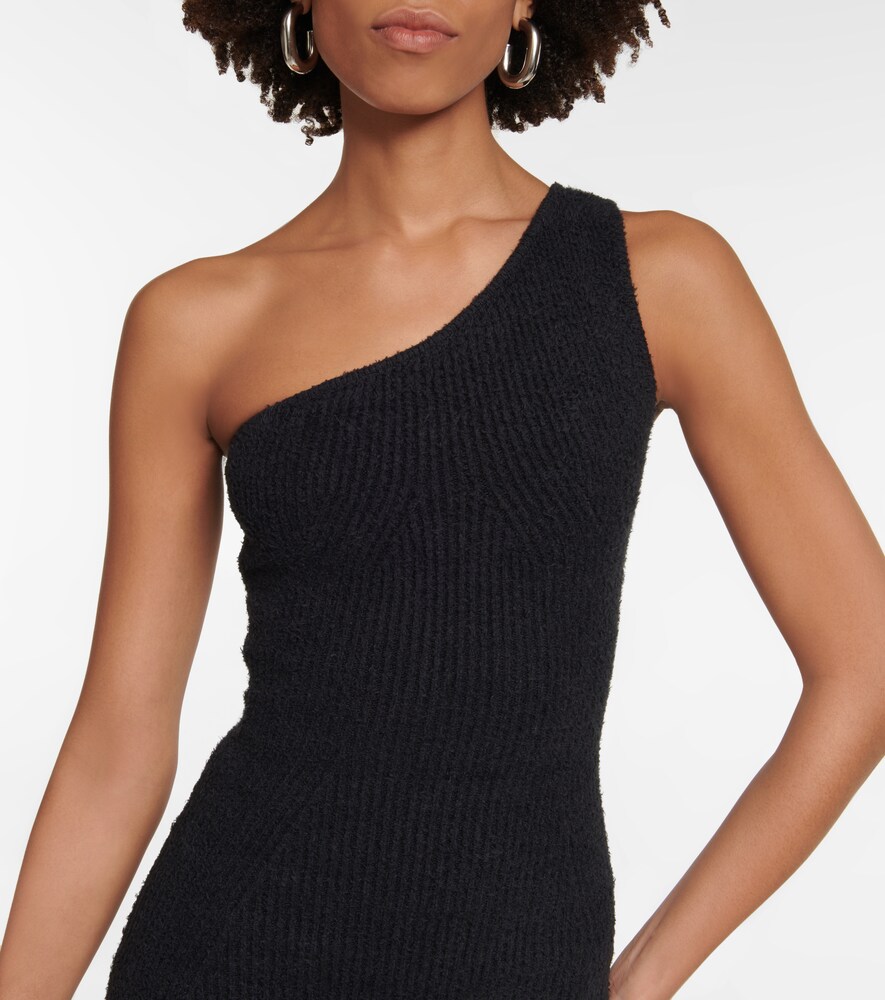 Ribbed cotton-blend minidress