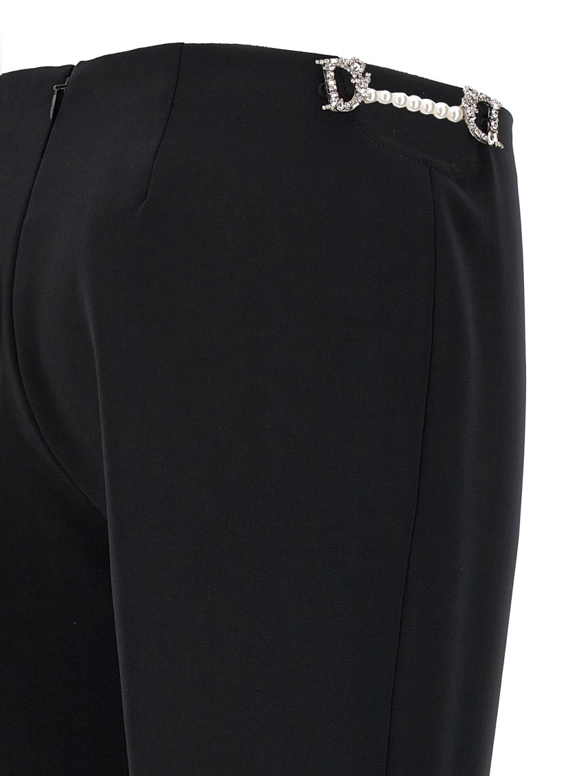 -D2 Jewel Pantaloni Nero-Donna