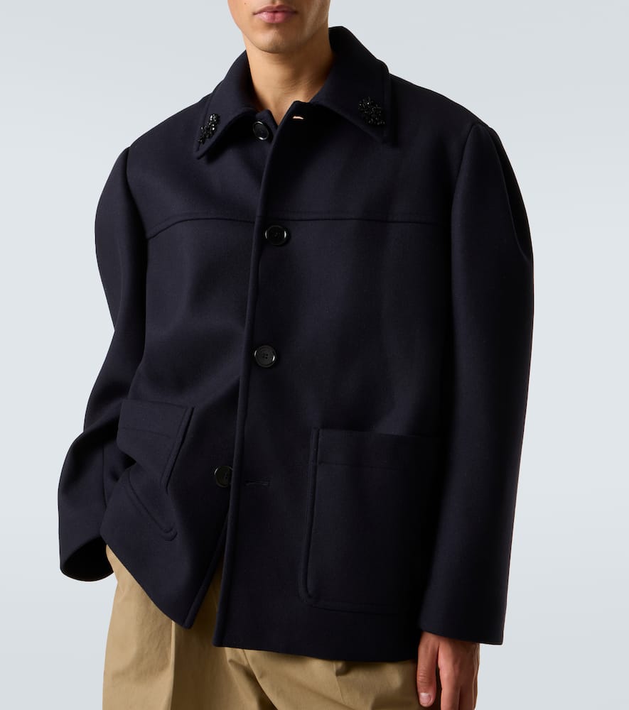Embellished wool-blend jacket