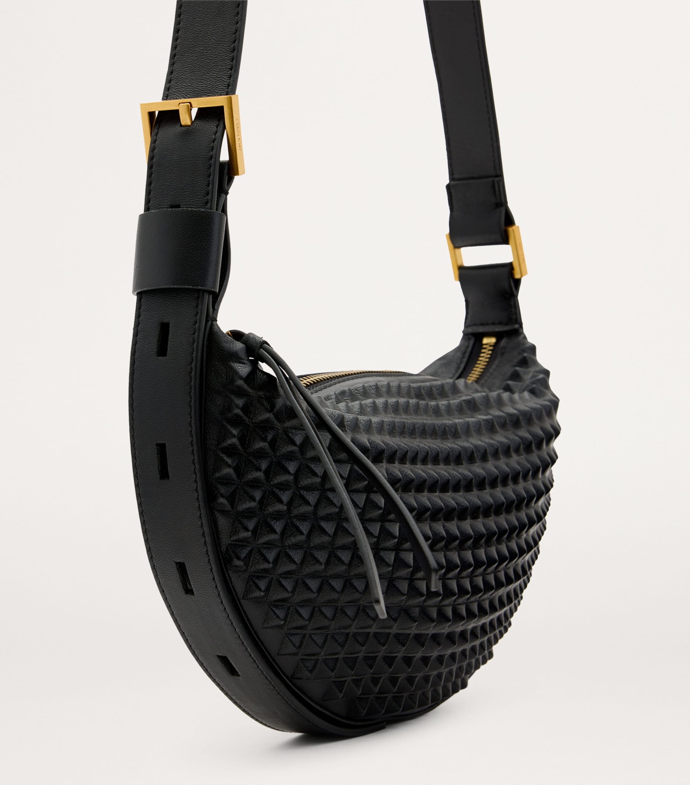 Studded Half Moon Cross-Body Bag