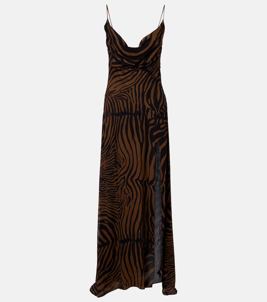 Zebra-print maxi dress