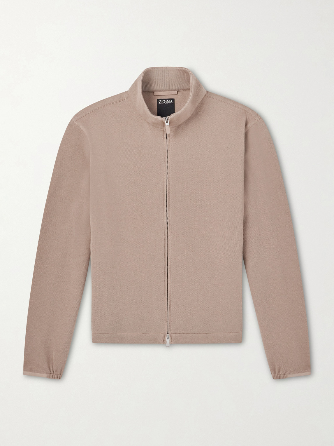 Honeycomb-Knit Cotton, Wool and Silk-Blend Zip-Up Sweater