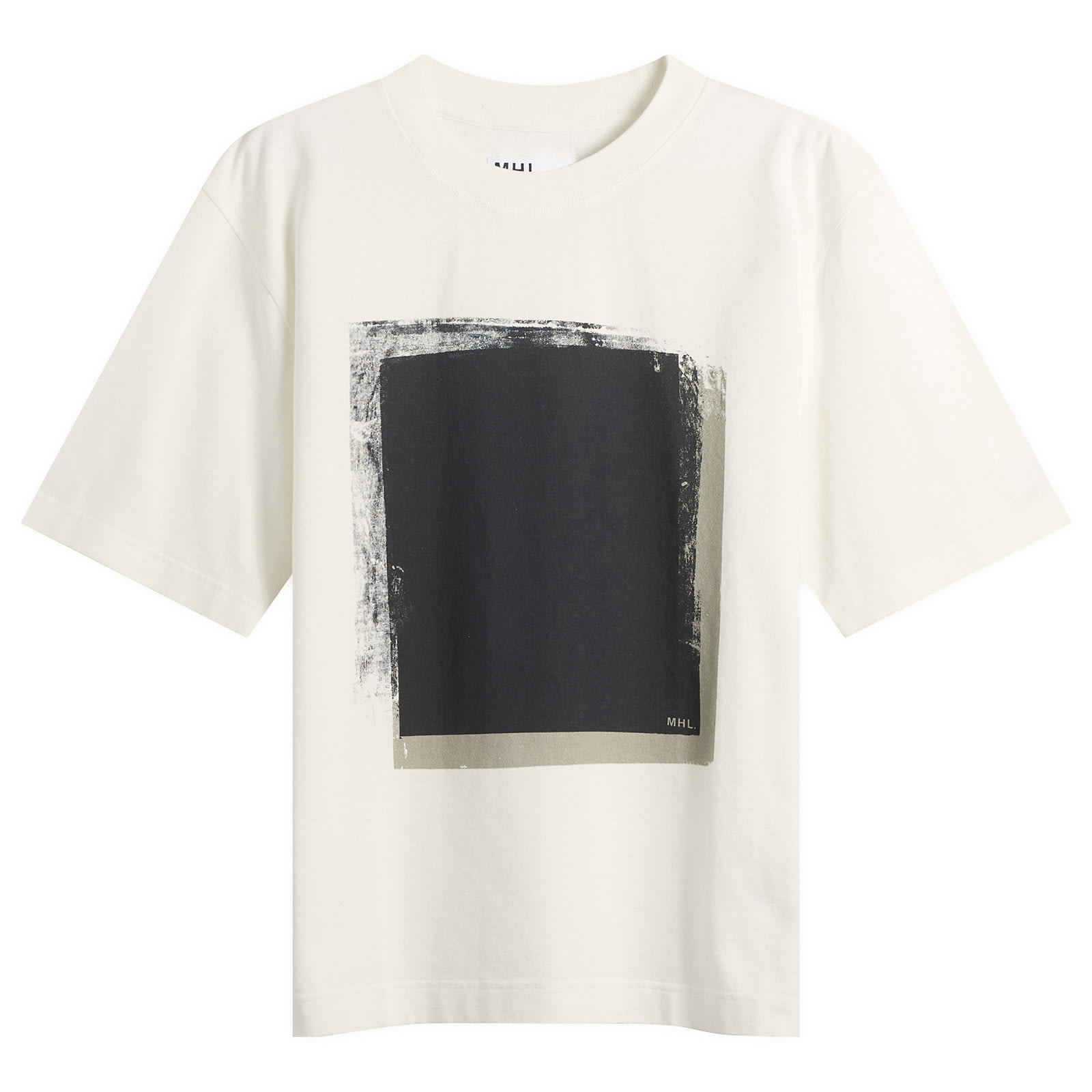 Men's Block Print T-Shirt in Off White
