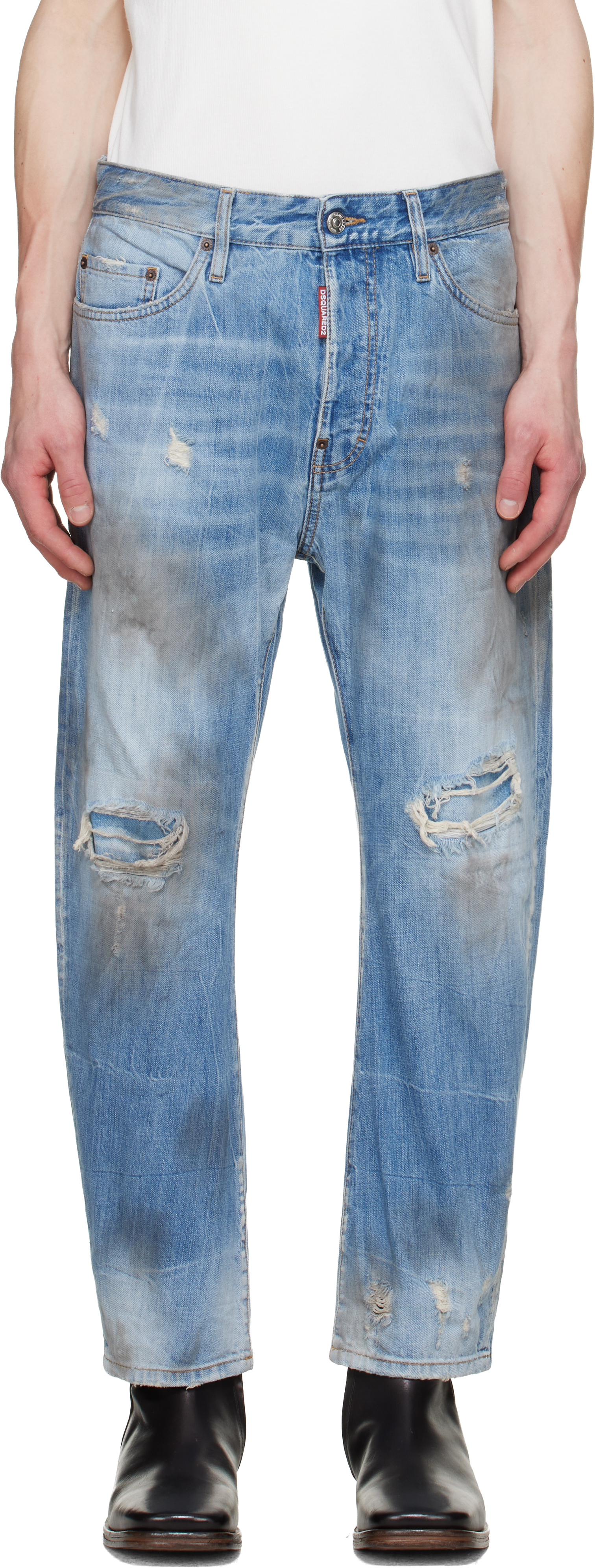 Blue Light Dirty Wash Bro Jeans