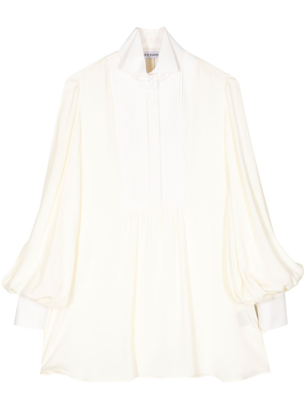 Wingtip-collar silk shirt - White