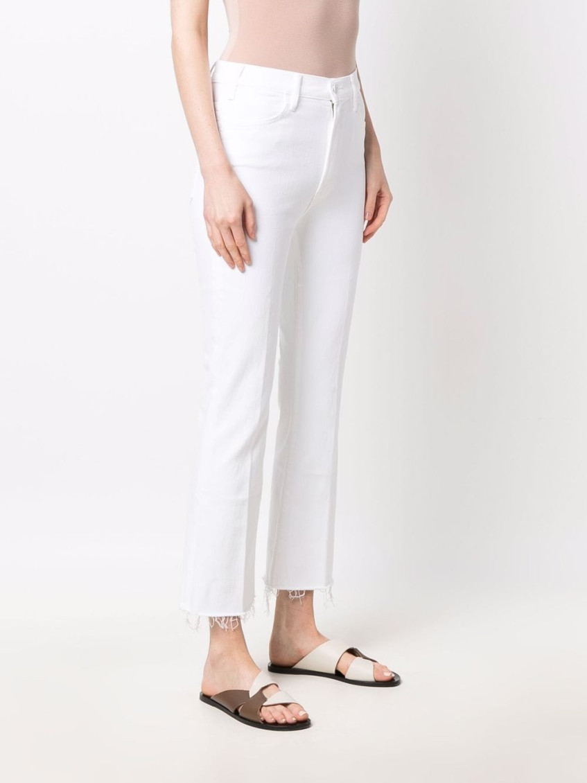 White Flared Ankle Denim Jeans