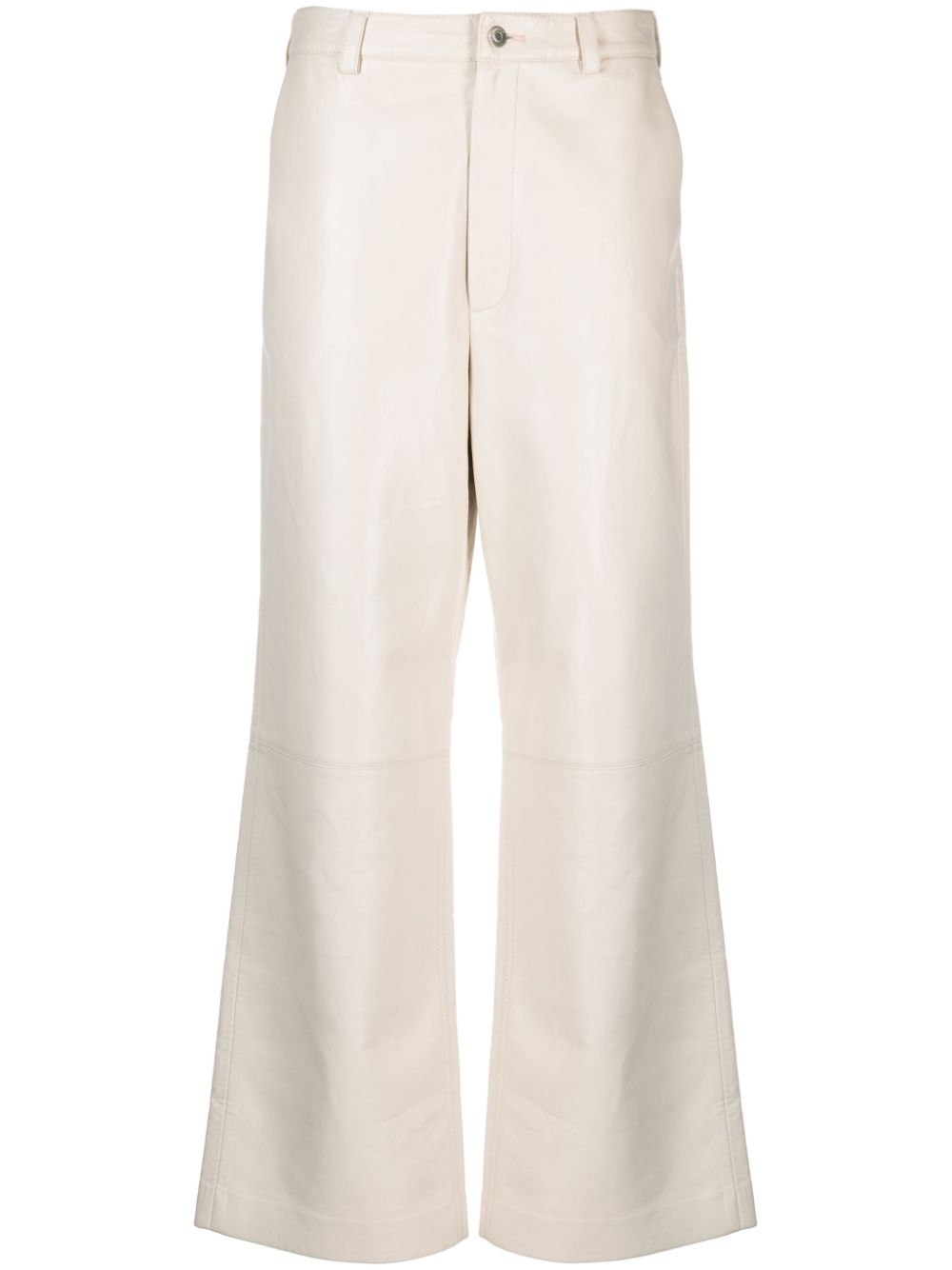 Vidia straight-leg leather trousers - Neutrals
