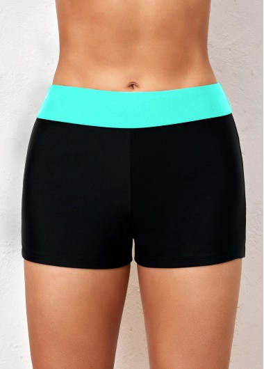 Modlily Mid Waisted Black Skinny Swimwear Short