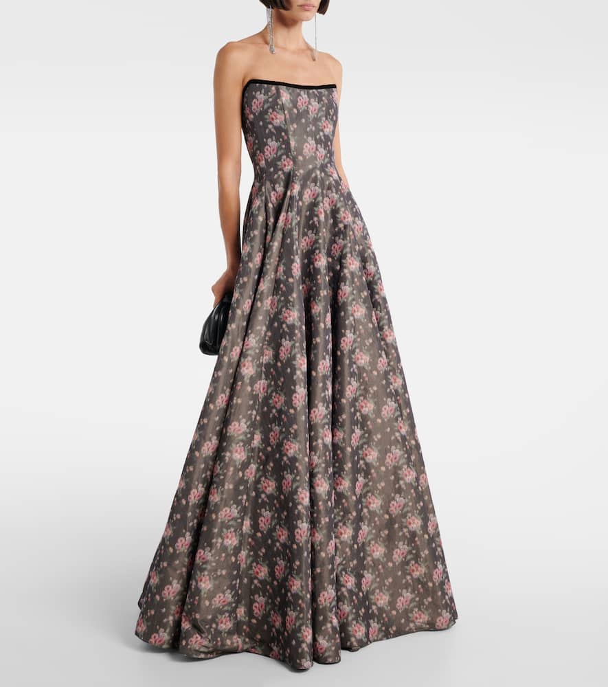Laila floral taffeta corset gown