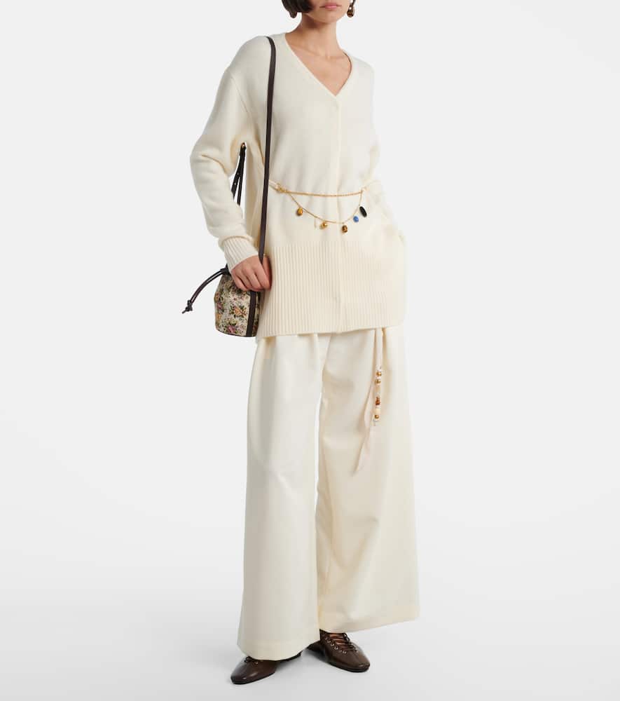 Belted wool cardigan