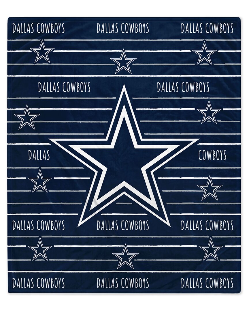 Dallas Cowboys Nfl Team Center Stripe Logo Fleece Throw