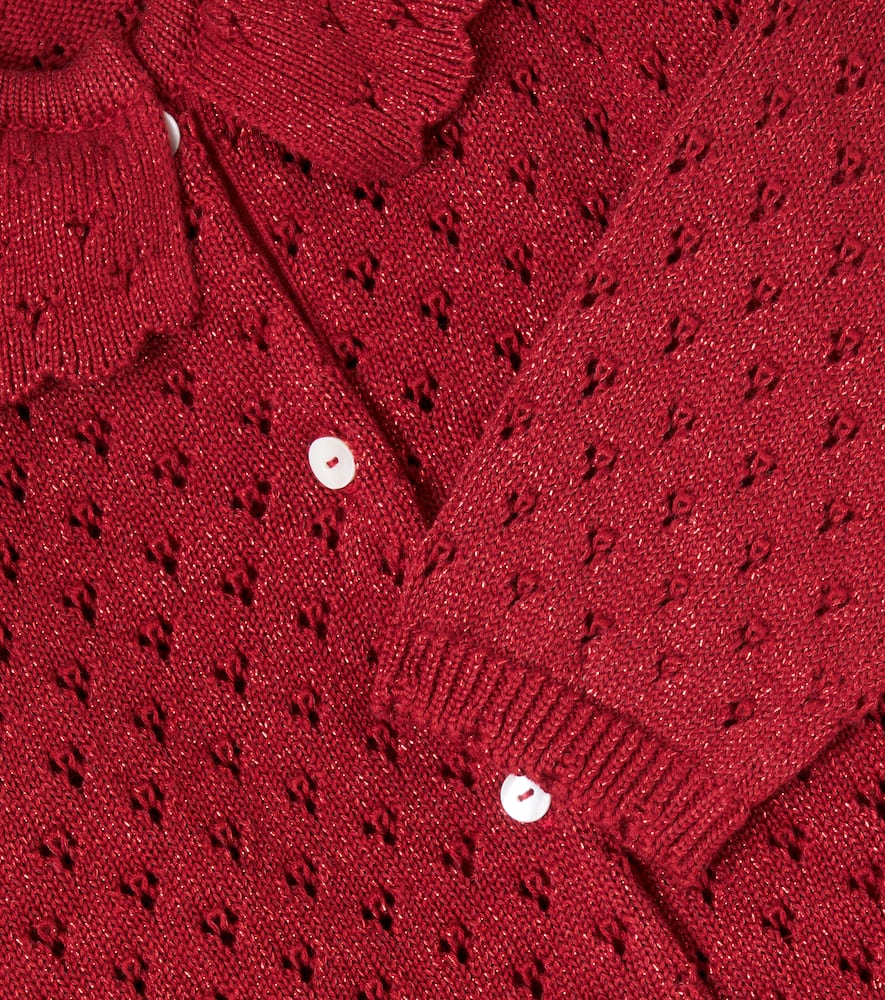 Konges Sløjd Cotton-blend lamé cardigan