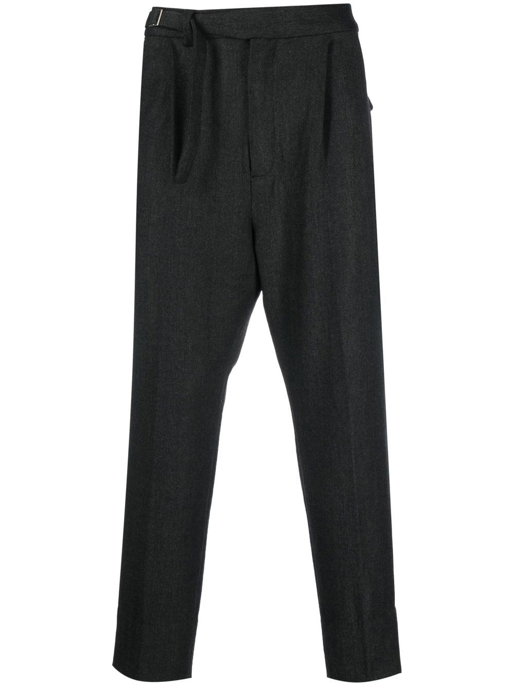 Cropped tapered-leg trousers - Grey