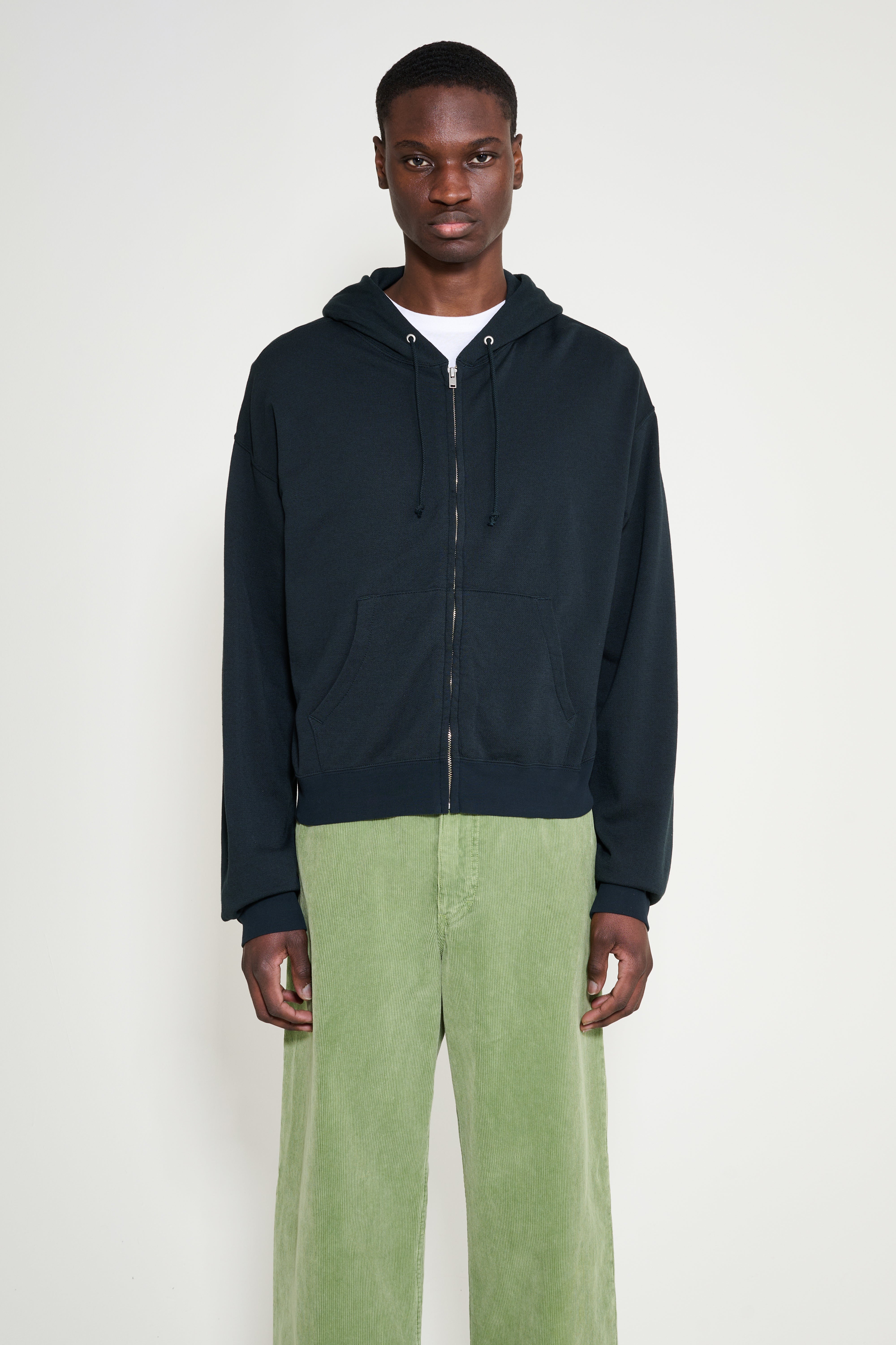 Auralee High Twist Light Sweat Zip Parka Ink Black