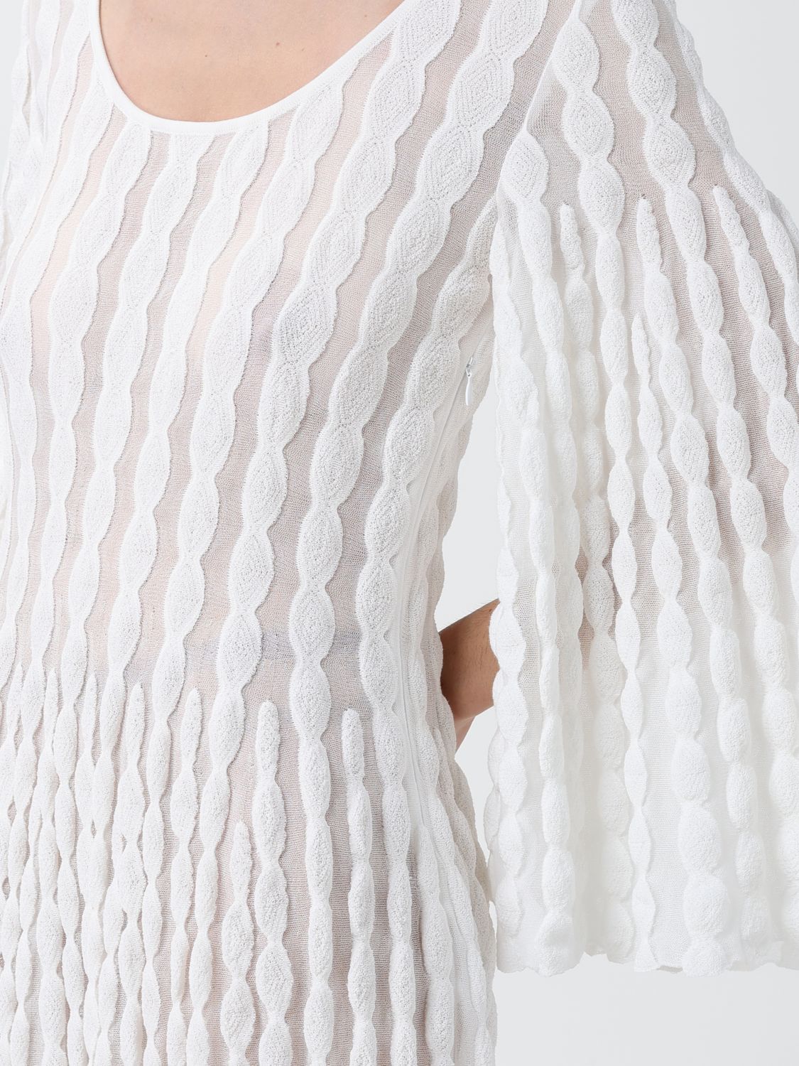 Long-Sleeved Knit Cotton-Blend Midi Dress
