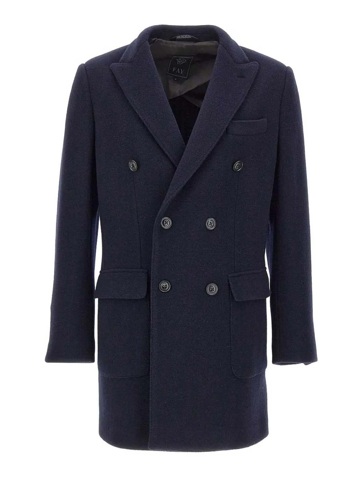 Breasted Coat Blu Denim