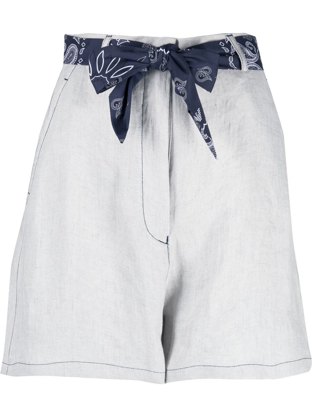 High-waisted cotton shorts - Neutrals