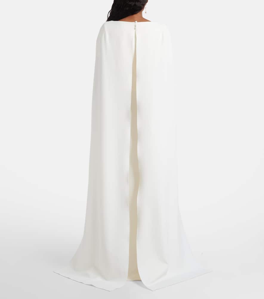 Yuna faux pearl-embellished crêpe gown