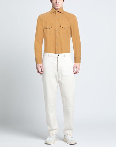 Arpège Heritage Man Shirt Mustard Size 36 Cotton