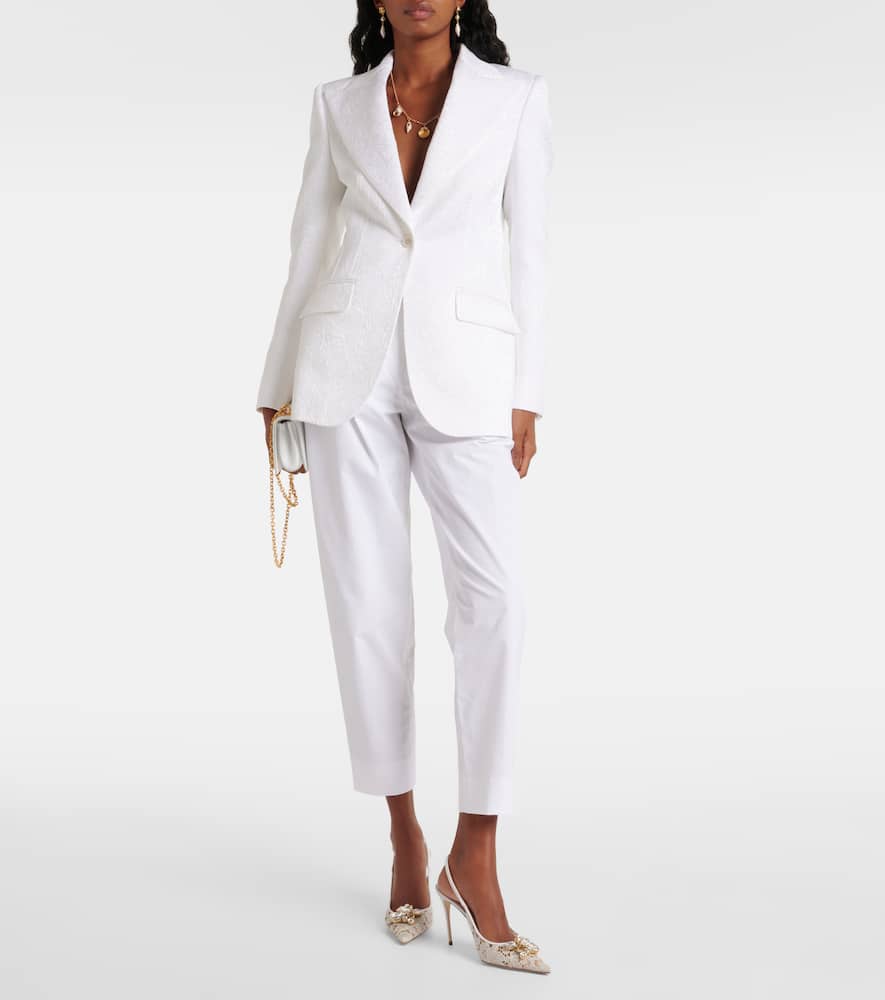 High-rise cotton straight pants