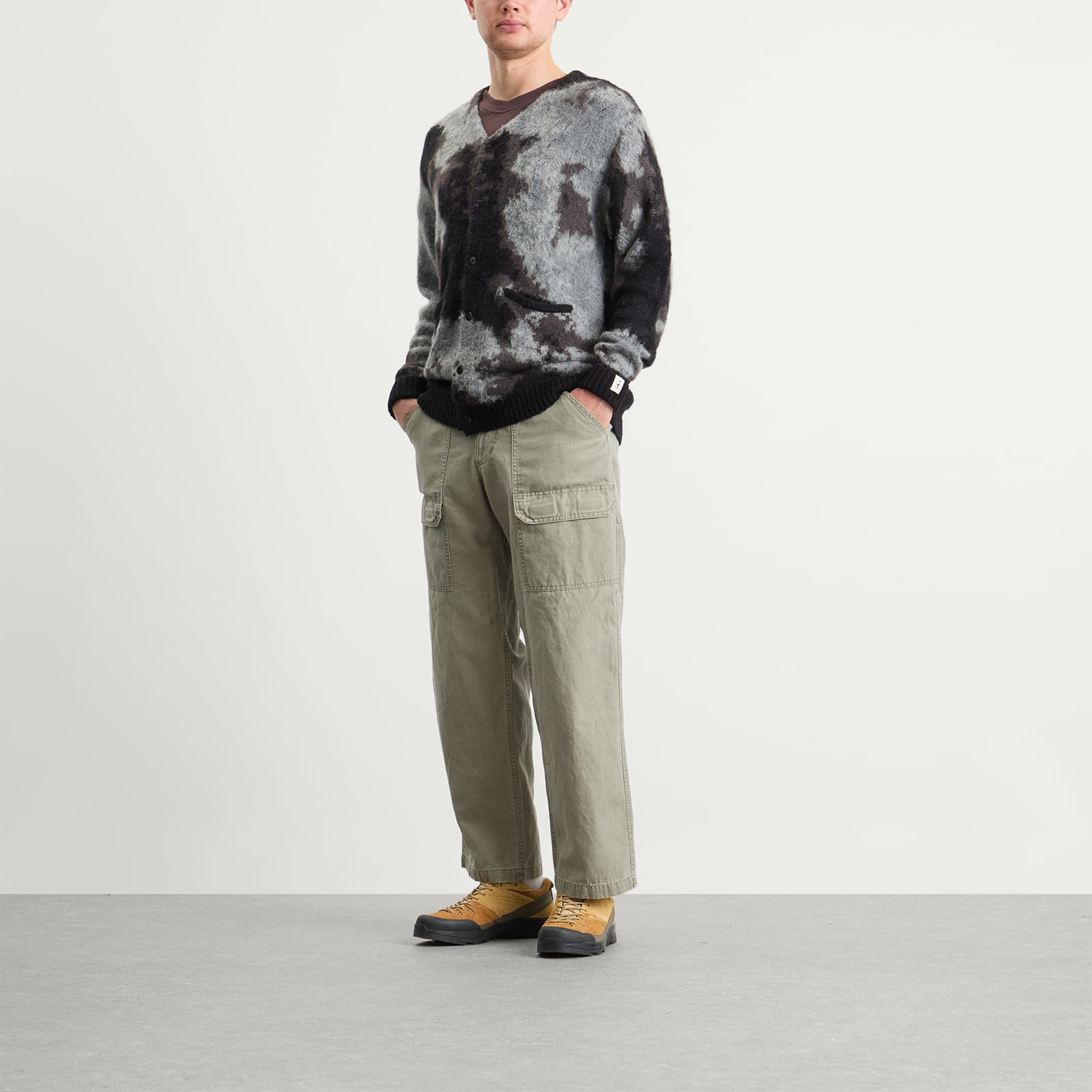 Men's Blurry Jaquard Cardigan Black