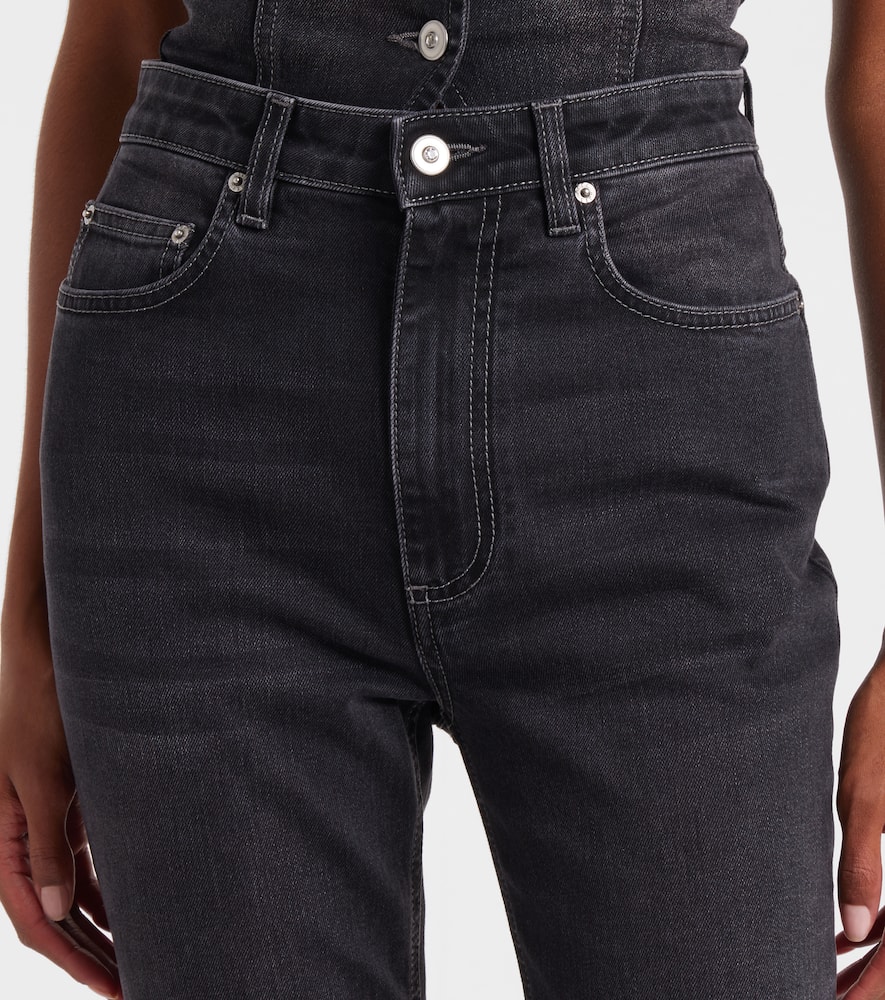 Bow-detail cropped straight jeans