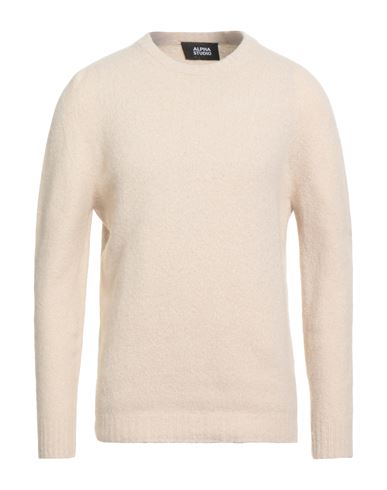 Man Sweater Beige Size 44 Alpaca wool, Polyamide, Cotton, Modal, Elastane