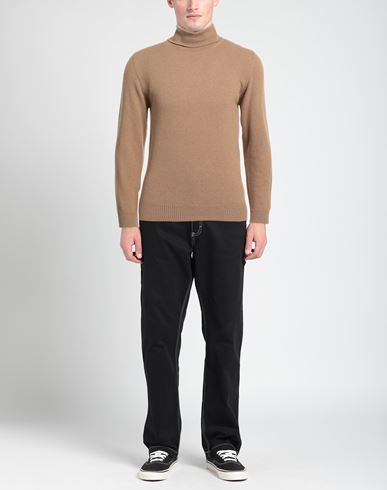 Alpha Studio Man Turtleneck Camel Size 44 Geelong Wool