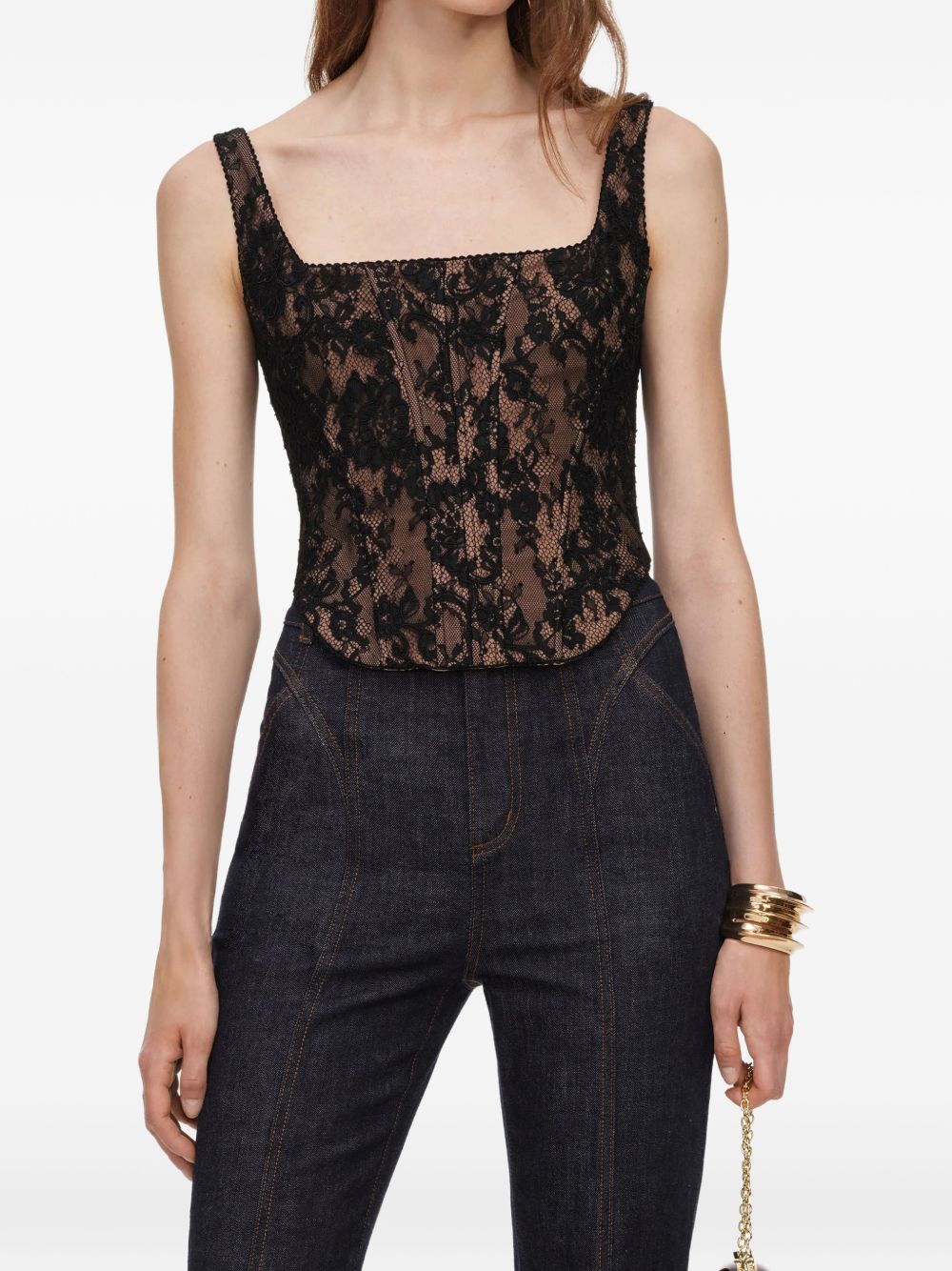 Lace Tank Top — Black