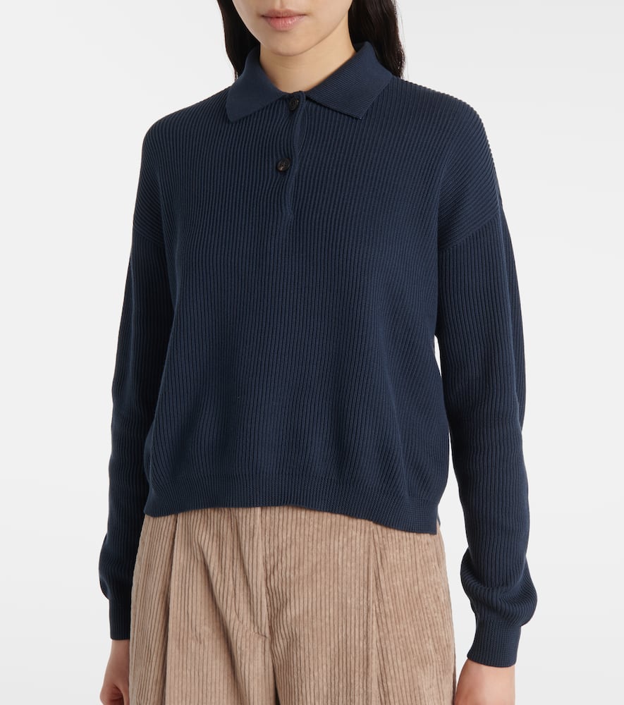 Cotton polo sweater