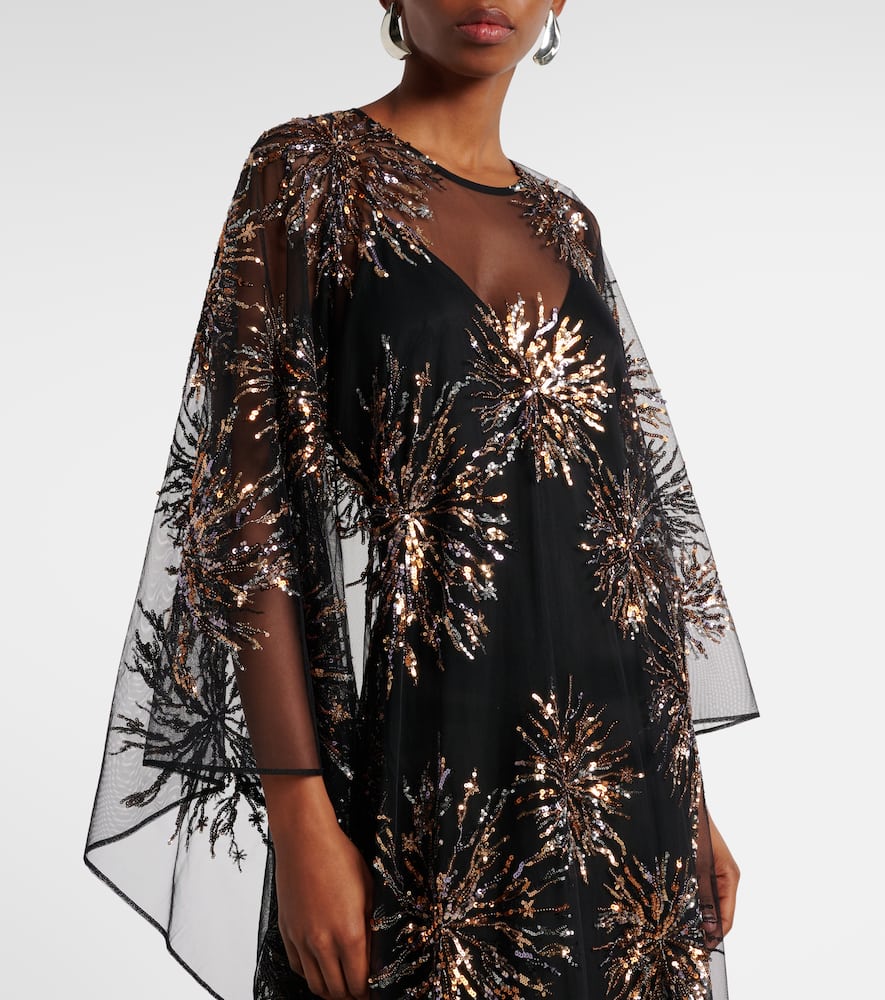 Gran Soleil embellished tulle kaftan
