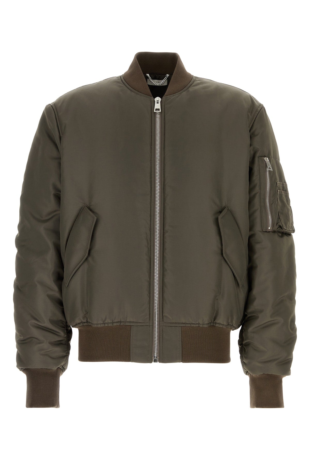 Quilted Nylon Down Jacket — Brown