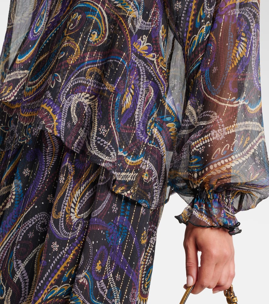 Paisley silk-blend blouse