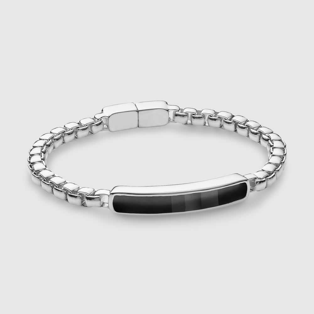 Sterling Silver Baja Men's Bracelet Black Onyx