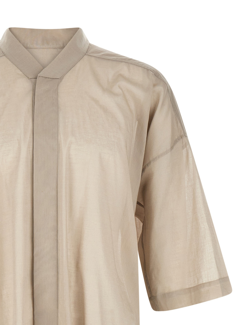 Rick Owens - jumbo faun short collar sheer shirt