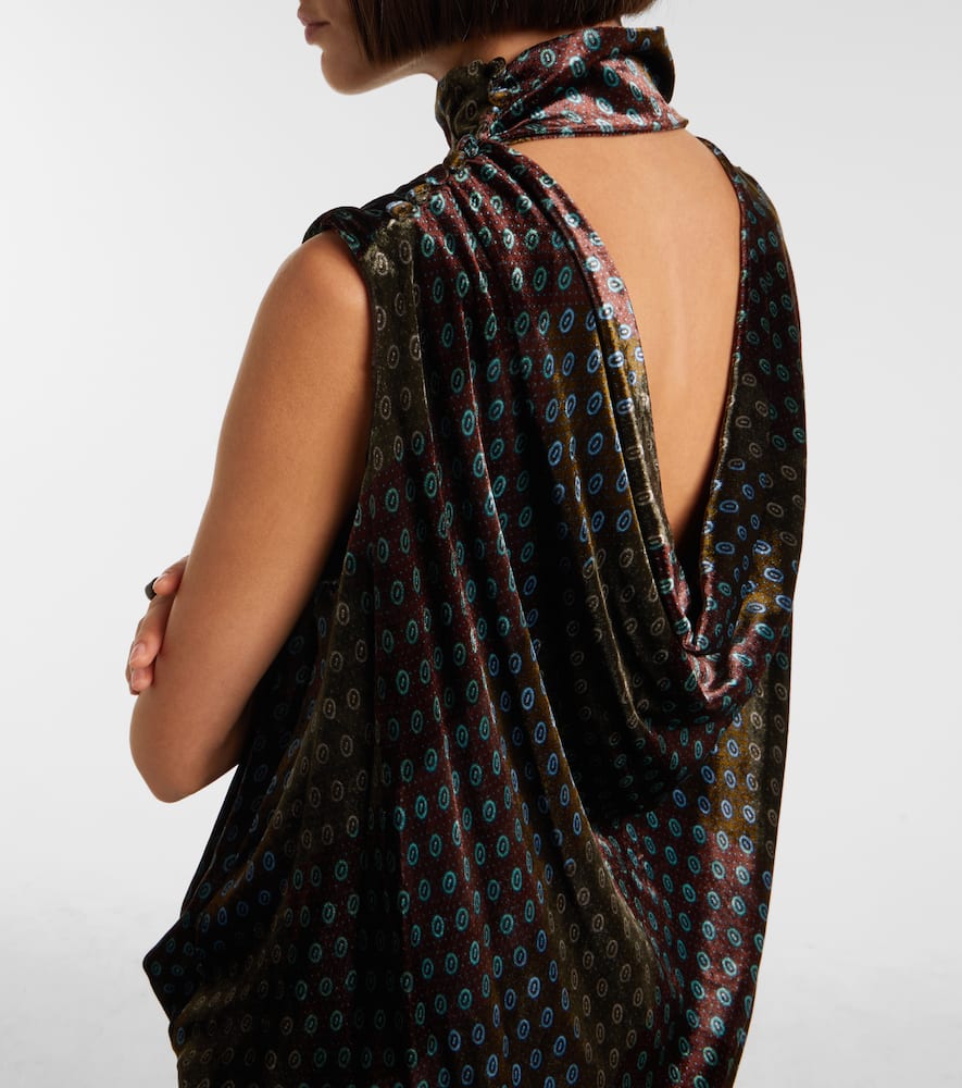 Printed satin maxi dress